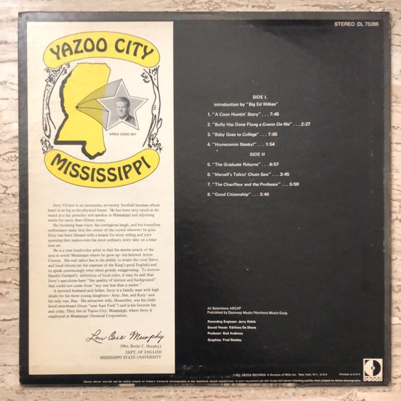 Jerry Clower From Yazoo City Vinyl Lp '71 - Picture 10 of 10